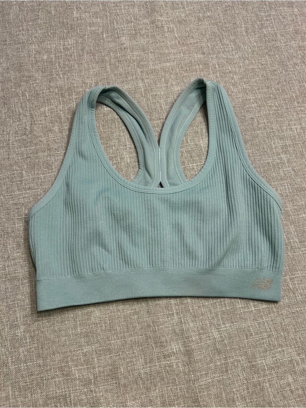 Seamless Ribbed Racerback Sports Bra - Mint Green